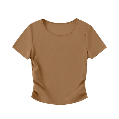 Ruched Back Tat Bodycon Crop Top