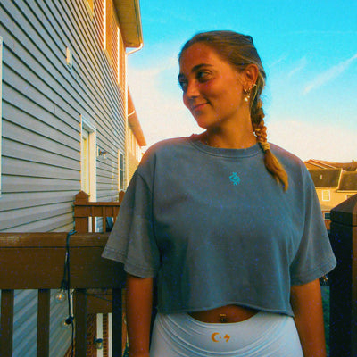 DualMoon Snow Washed Crop Top