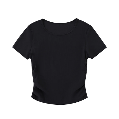 Ruched Back Tat Bodycon Crop Top