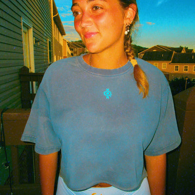 DualMoon Snow Washed Crop Top